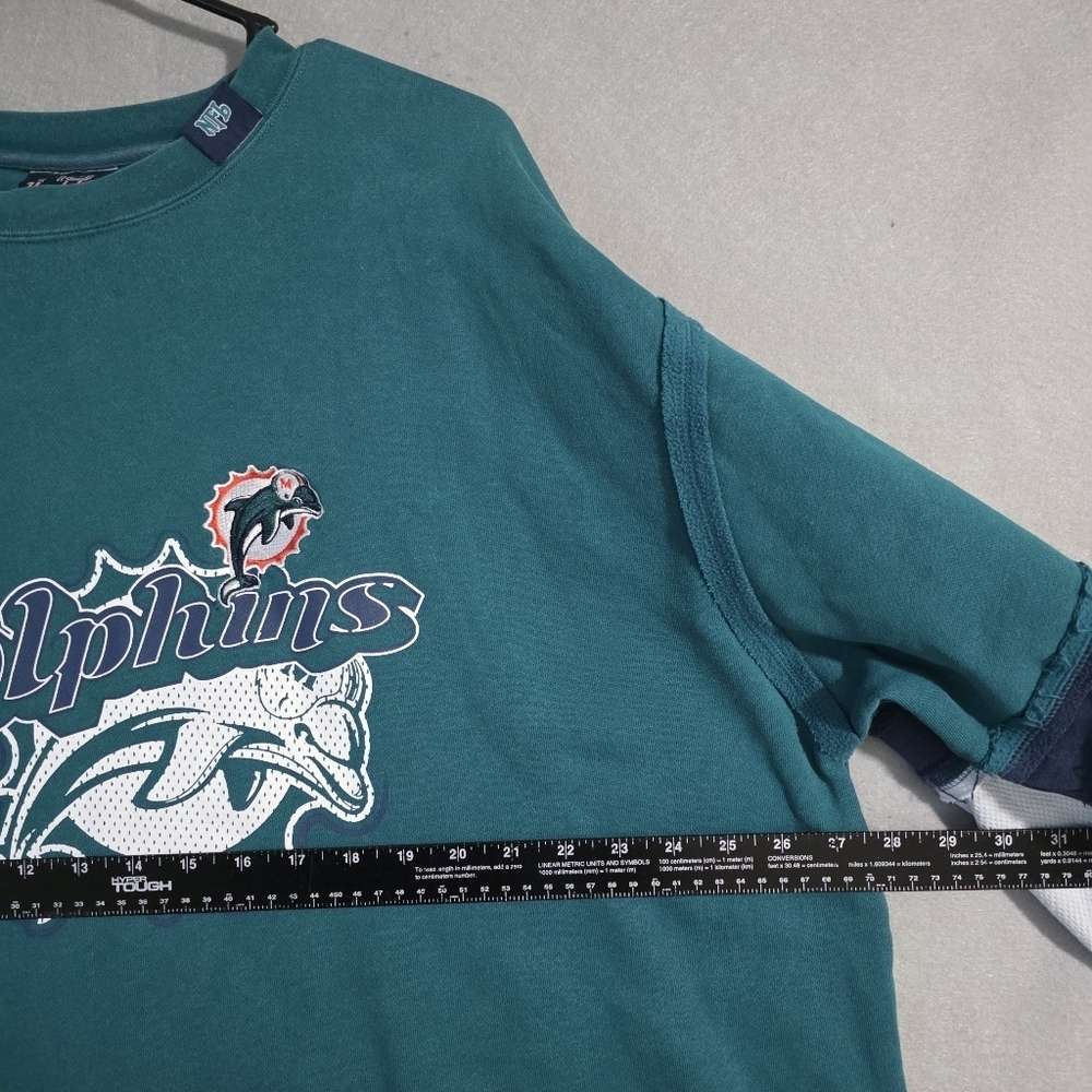 Vtg Y2k No Huddle Mens NFL Miami Dolphins Colorblock Sweater Size 2XL - Picture 4 of 12